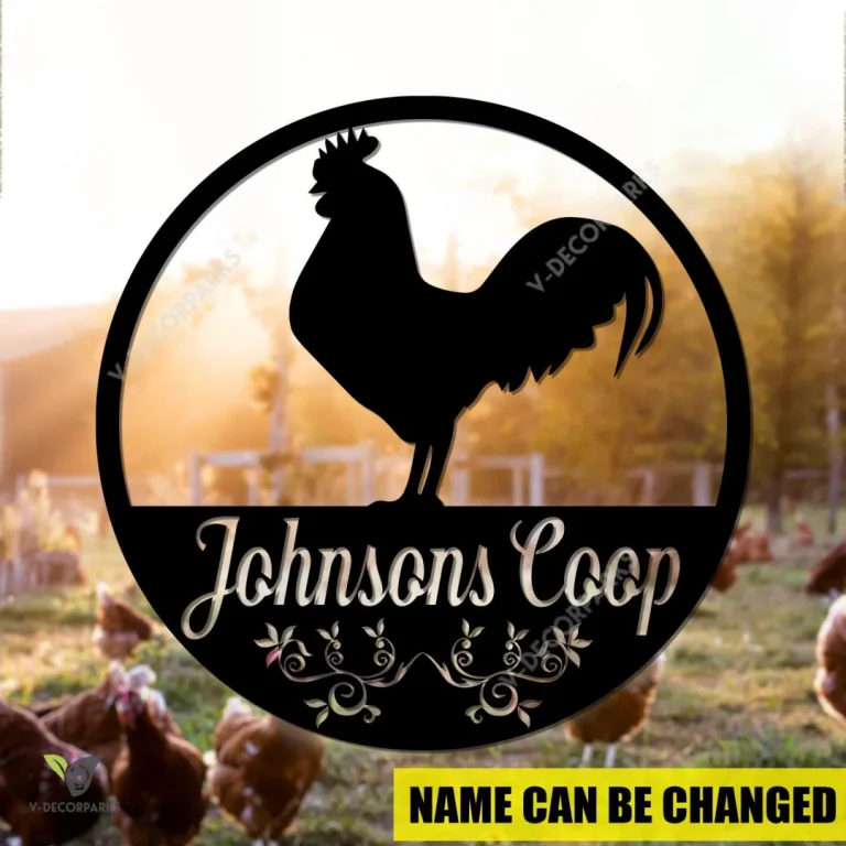 Customized Rooster Chicken Coop Metal Wall Art, Chicken Coop Stainless Accent For Farm
