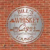 Personalized Whiskey And Cigar Lounge Metal Sign, Man Cave, Bar, Pub Decorative Plaque