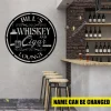 Personalized Whiskey And Cigar Lounge Metal Sign, Man Cave, Bar, Pub Decorative Plaque