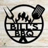 Customized Bbq Fire Black Metal Sign, Rust Resistant Grilling Plaque