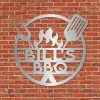 Customized Bbq Fire Black Metal Sign, Rust Resistant Grilling Plaque