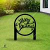 Merry Christmas Round Metal Garden Sign, Merry Christmas Laser Cut Accent