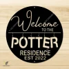 Customized Welcome To The Residence Metal Sign, Weatherproof House Artwork