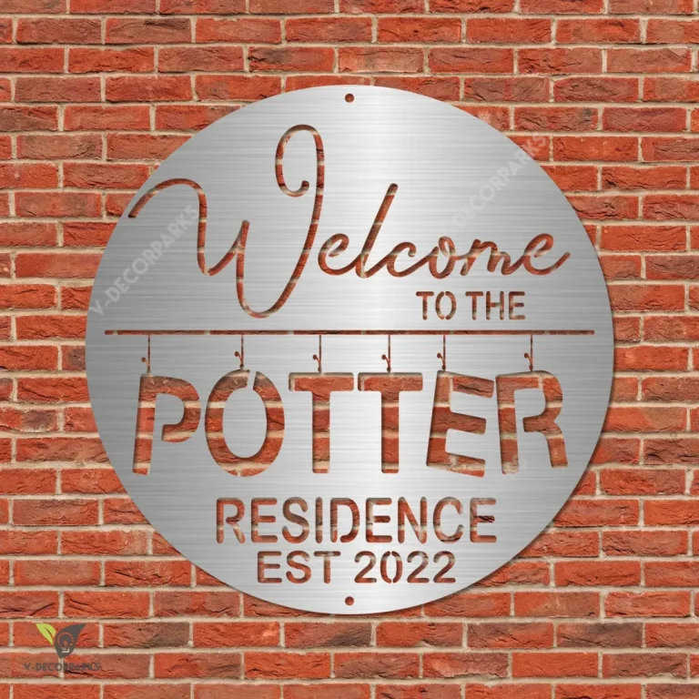 Customized Welcome To The Residence Metal Sign, Weatherproof House Artwork