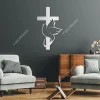 Cross And Dove Bird Jesus Metal Art, Religious Living Room Accent