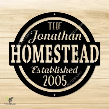 Personalized Homestead Farm Metal Art, Homestead Large Door Hanging