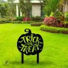 Trick Or Treat Pumpkin Metal Garden Decoration, Trick Or Treat Halloween Evergreen Artwork