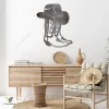 Cowboy Boots And Hat Metal Sign, Cowboy Boots And Hat Interior Plaque