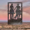 Cowboy And Cowgirl Rectangle Metal Art, Wedding Steel Gift