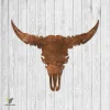 Rusty Bull Skull Texas Metal Wall Art, Bull Skull Gift For Him