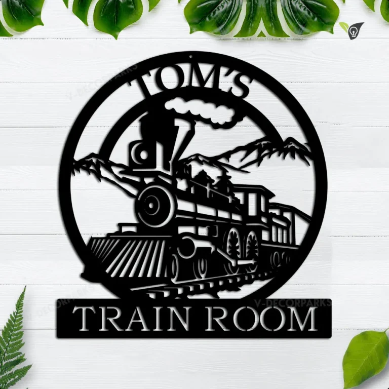 Custom Train Sign, Personalized Train Sign, Railroad Sign, Railway Sign, Train Room, Train Decor, Train Name Sign