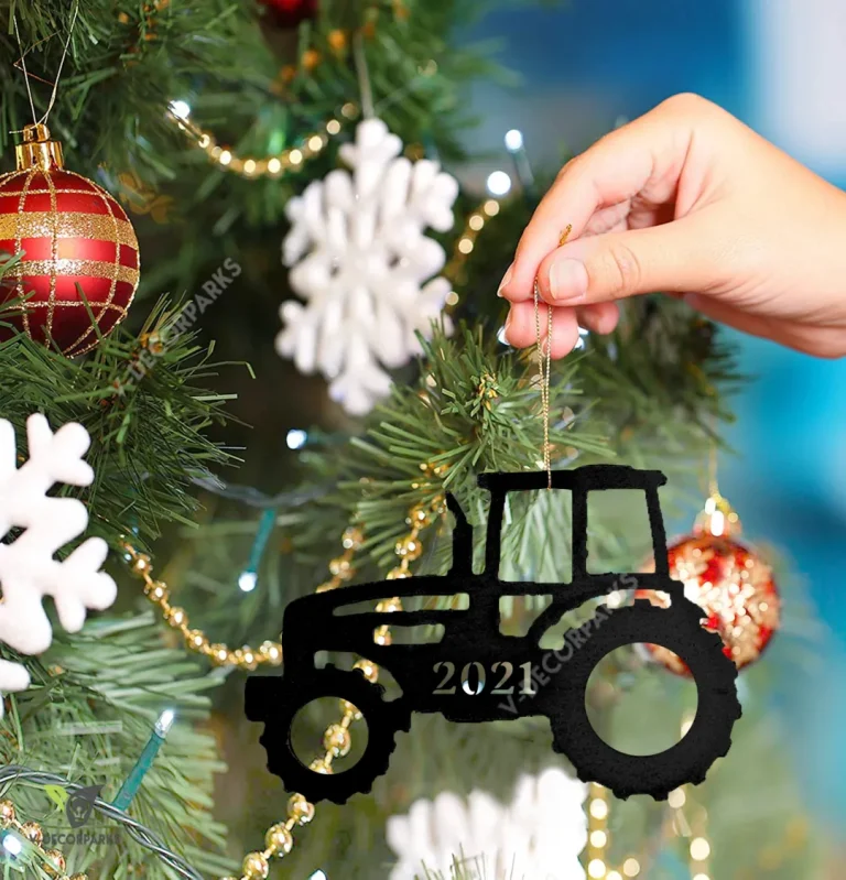 Custom Tractor Metal Ornament Christmas Tree Metal Ornament Gift