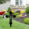 Cross And Butterflies Jesus Metal Garden Decoration, Christian Evergreen Stake Metal Sign