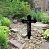 Faith Cross Jesus Christ Metal Garden Decoration, Faith Steel Stake For Christmas Metal Sign