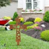 Rusted Cross And Flowers Jesus Metal Garden Art, Christianity Laser Cut Backyard Stake