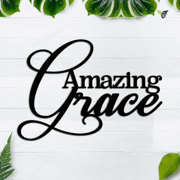 Amazing Grace Sign, Religious Metal Wall Art, Amazing Grace Decor, Metal Monogram Sign, Home Decor