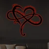 Personalized Infinity Symbol Custom Heart Names Est Year Metal Sign With Led Lights, Wedding Date Valentines Day Metal Art, Gift For Couple