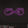 Personalized Name Infinity Heart Metal Sign With Led Lights, Wedding Gifts, Infinity Heart Wall Decor, Couple Metal Home Decor, Valentines Gift