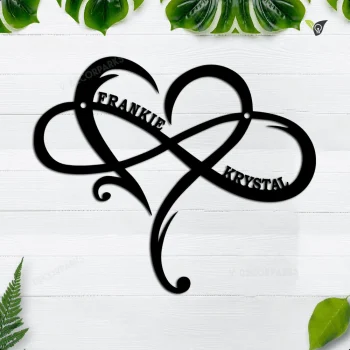 Custom Infinity Couples Monogram, Personalized Engagement Party Gift, Custom Metal Signs, Metal Wall Art, Valentines Gift