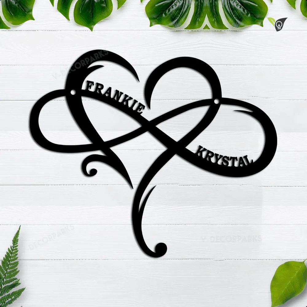 tim_12in-1.webp Custom Infinity Couples Monogram, Personalized Engagement Party Gift, Custom Metal Signs, Metal Wall Art, Valentines Gift