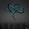 Personalized Heart Infinity Metal Sign With Led Lights, Love Infinity Sign, Heart Infinity Symbol, Wedding Gift, Anniversary Gift, Valentine Gift