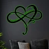 Custom Infinity Heart Metal Metal Wall Art With Led Lights, Wedding Gifts Infinity Heart Wall Decor, Metal Home Decor, Valentines Day Gift