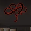 Custom Infinity Heart Metal Metal Wall Art With Led Lights, Wedding Gifts Infinity Heart Wall Decor, Metal Home Decor, Valentines Day Gift