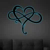 Valentine Metal Infinity Heart Sign, Metal Infinity Symbol And Heart Wall Decor, Love Sign, Wedding Gift Sign, Heart Infinity Valentine Gift