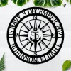 Gps Anchor With Name Compass, Custom Metal Art, Compass Wall Art, Custom Coordinates Sign, Nautical Star And Anchor