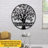 Family Tree Of Life Personalized Name Metal Wall Art Cut Metal Sign