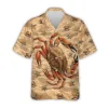 3d Beach Crab Hawaiian Shirts, Starfish Tropical Summer Beach Shirts, Tropical Beach Summer Aloha Shirts, Sand Pattern Button Down Short Sleeve Shirt