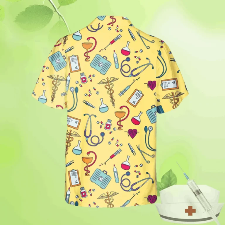 Nurse Tools Yellow Hawaiian T-shirt, Doctor, The Caduceus Summer Shirt, Aloha Shirt For Mens, Womens