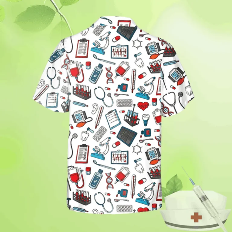 Registered Nurse White Hawaii Shirt, Rn, Doctor Clothing, Aloha Shirt For Mens, Womens