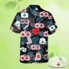Floral Nurse Black Hawaii Shirt, Summer Shirt For Doctor Men, Aloha Shirt For Mens, Womens