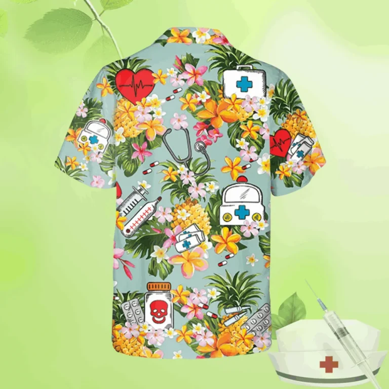 Pineapples Nurse Tools Doodle Hawaiian Shirt, Doctor Gift Shirts, Aloha Shirt For Mens, Womens