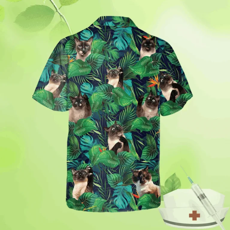 Funny Siamese Cat Hawaiian Shirt, Vintage 3d T-shirts, Aloha Shirt For Mens, Womens