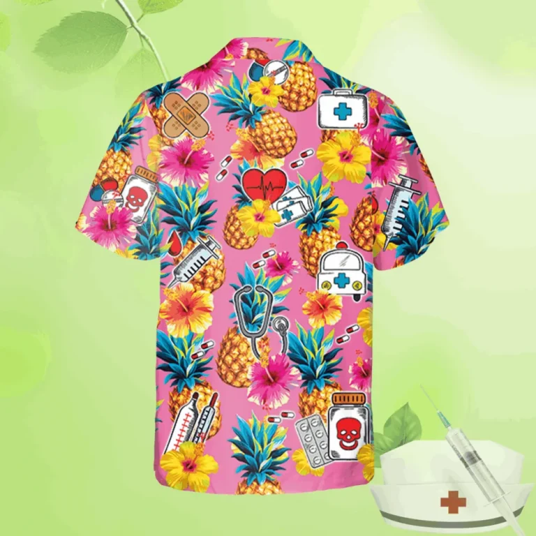 Funny Pink Nurses Hawaii T-shirt, Gift For Female Doctor, Aloha Shirt For Mens, Womens