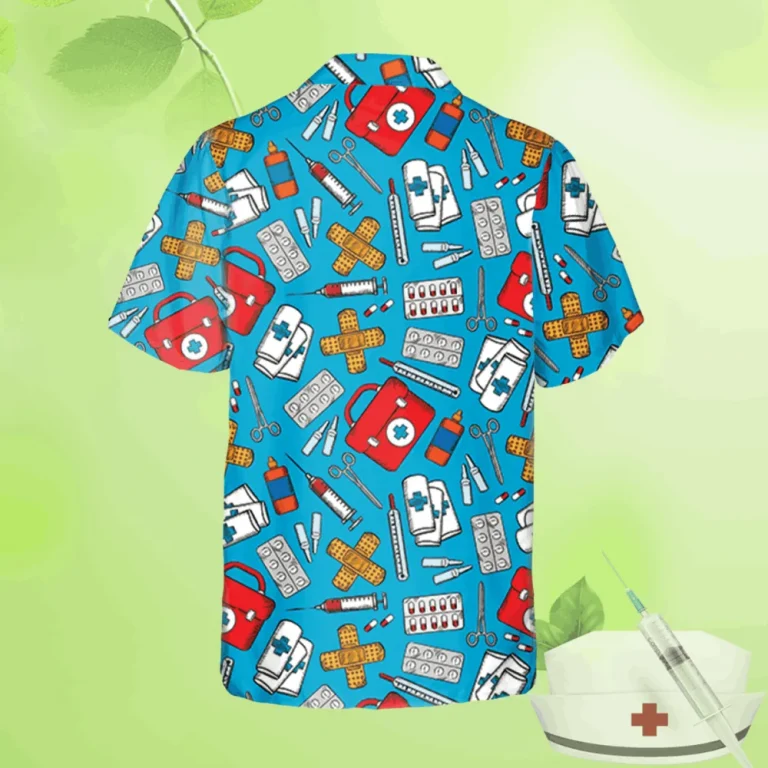 Nurses Medical Tool Blue Hawaii Shirt, Doctors, Lpn Outfit, Aloha Shirt For Mens, Womens