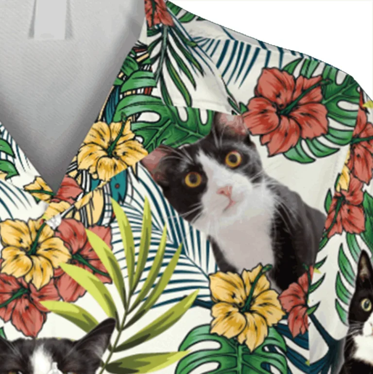 Tuxedo Cats Vintage Hawaiian T-shirt, Magnum Pi Hawaiian Shirt, Aloha Shirt For Mens, Womens