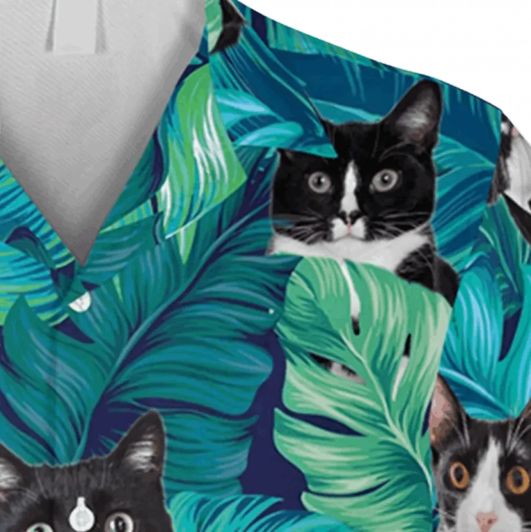 Tuxedo Cat Sticking Tongue Out Hawaiian Shirt, Summer Clothing, Aloha Shirt For Mens, Womens