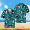 Floral Tuxedo Kitten Hawaiian Shirt, Beach T-shirt, Aloha Shirt For Mens, Womens