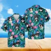 Hibicus Tuxedo Cats Hawaii Shirt, Vintage Clothing, Aloha Shirt For Mens, Womens