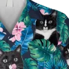 Hibicus Tuxedo Cats Hawaii Shirt, Vintage Clothing, Aloha Shirt For Mens, Womens