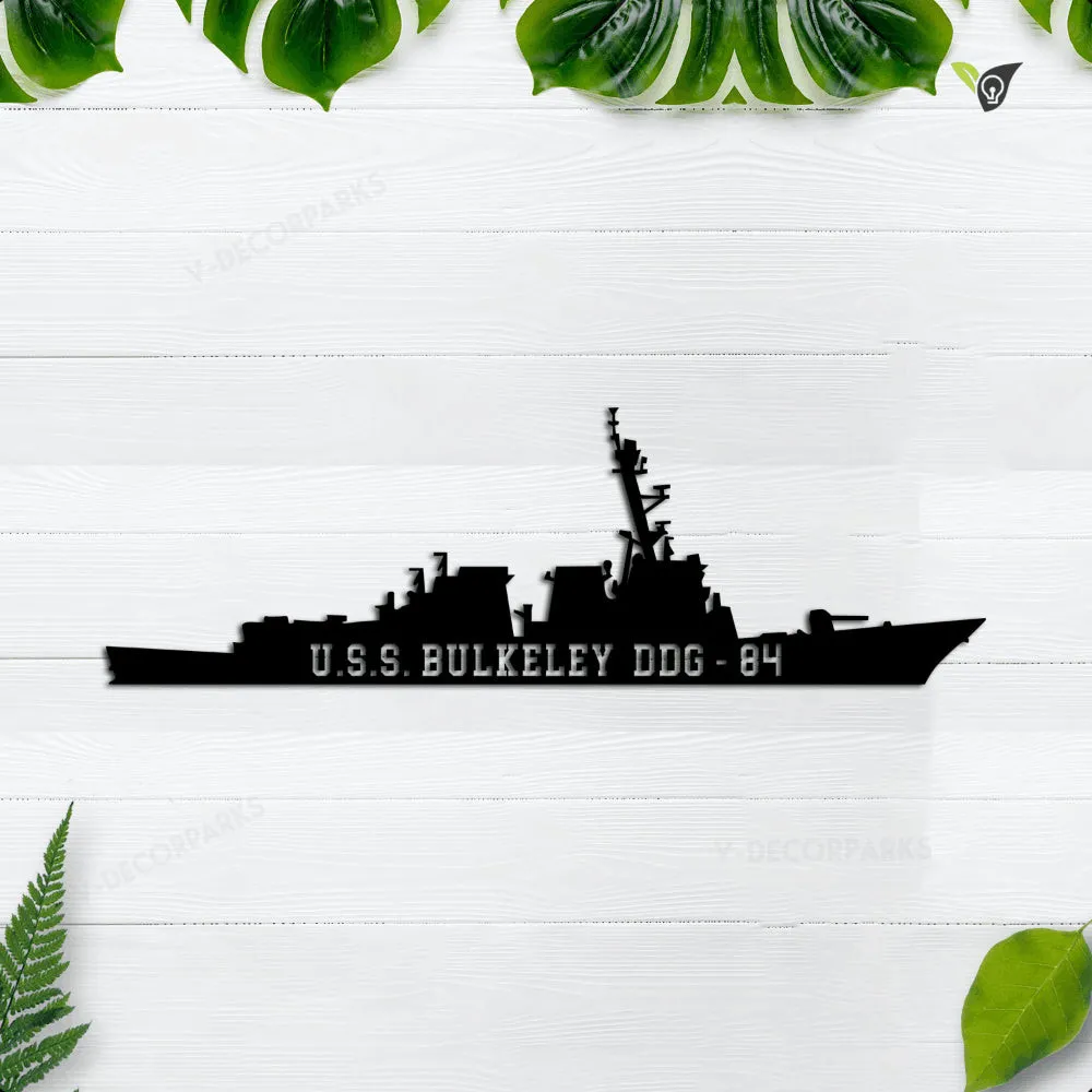 u.s.s.-bulkeley-ddg-84.webp Uss Bulkeley Ddg- 84 Metal Wall Art, Custom Us Navy Ships Metal Sign, Metal Veteran Decor, Navy Gift, Decor Decoration