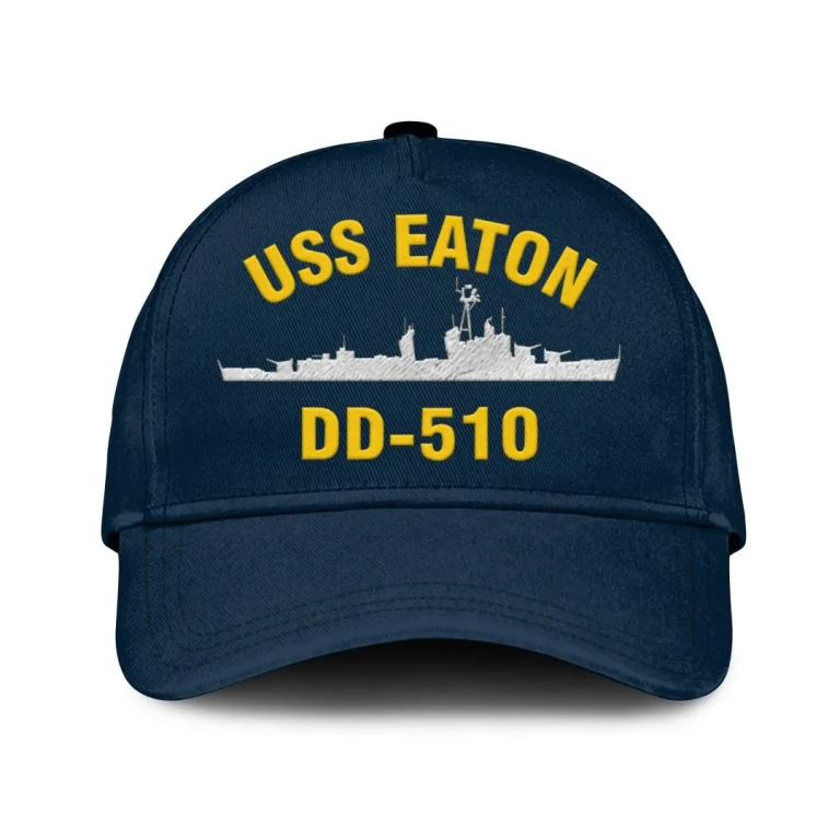 Uss Eaton Dd-510 Classic Cap, Custom Print/embroidered Us Navy Ships Classic Baseball Cap, Gift For Navy Veteran