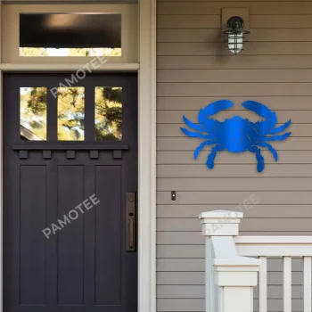 Sea Crab Metal Art, Sea Crab Multi Color Beach House Artwork For Dad