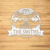 Personalized Mountain And Lake Metal Sign, Fishing Stainless Artwork