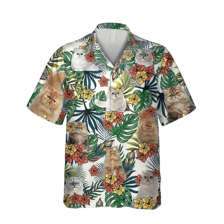 Persian Kittens Tropical Hawaii T-shirt, Cat Summer Apparel, Aloha Shirt For Mens, Womens