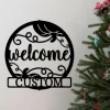 Welcome Fall Custom Family Name Metal Sign,metal Monogram Sign, Door Hanger, Metal Decorative Wall Art