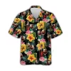 Wine Hawaiian Shirts For Men Women, Tropical Hibiscus Aloha Shirts, Hawaiian Summer Beach Shirts, Wine Button Down Short Sleeve Hawaiian Shirt